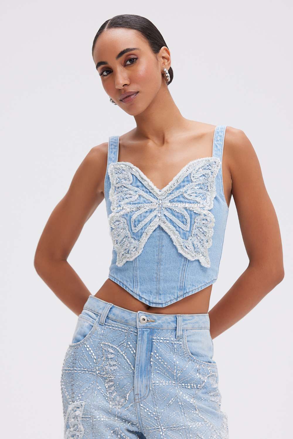 PATBO COELHO DENIM TOP - BEYMEN
