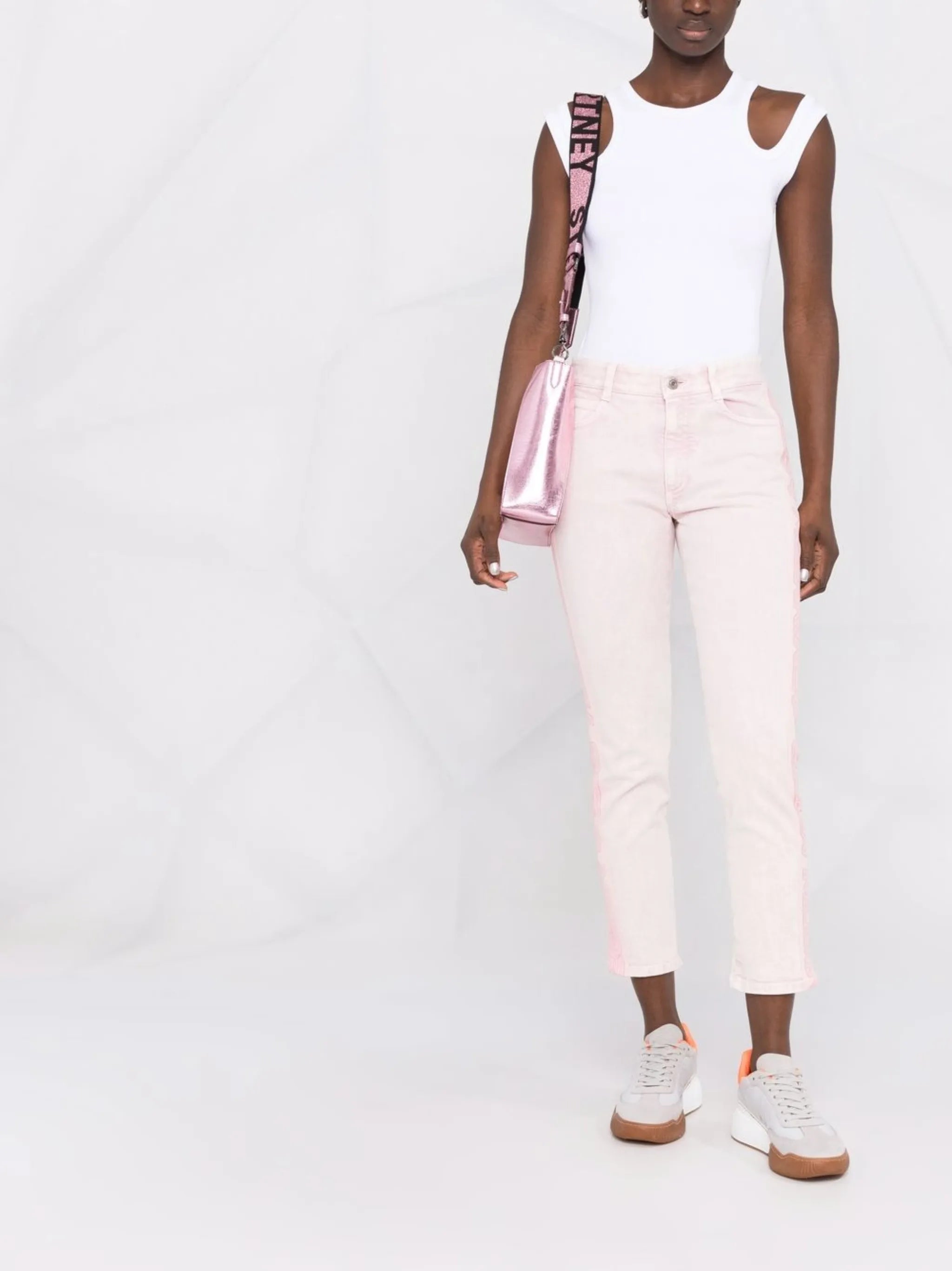 STELLA MCCARTNEY SKINNY BOYFRIEND PEACH LOGO - BEYMEN