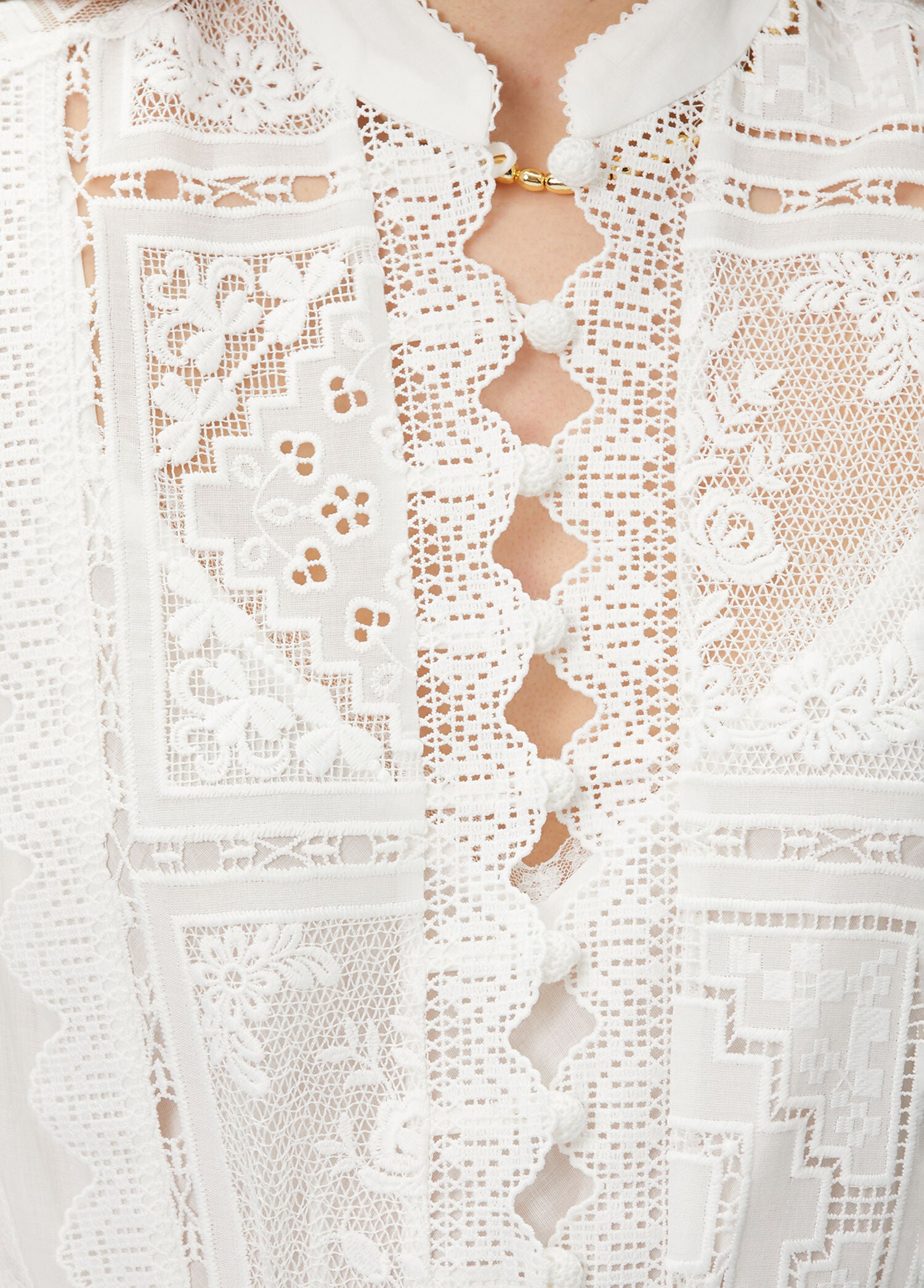 ZIMMERMAN ASTER EMBROIDERED MIDI DRESS - BEYMEN