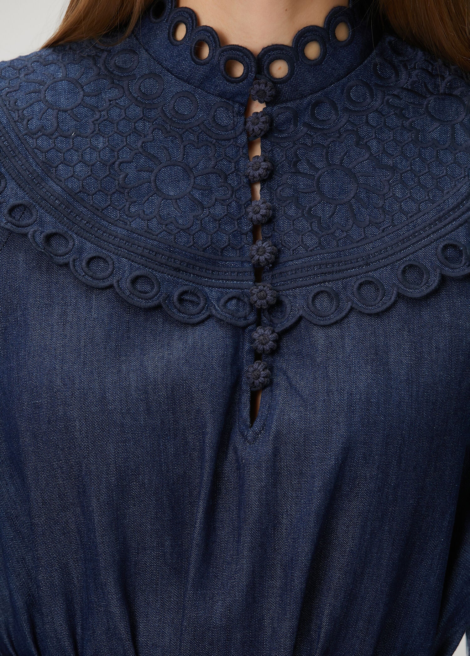 ZIMMERMAN MAHON BRODERIE DENIM MINI - BEYMEN