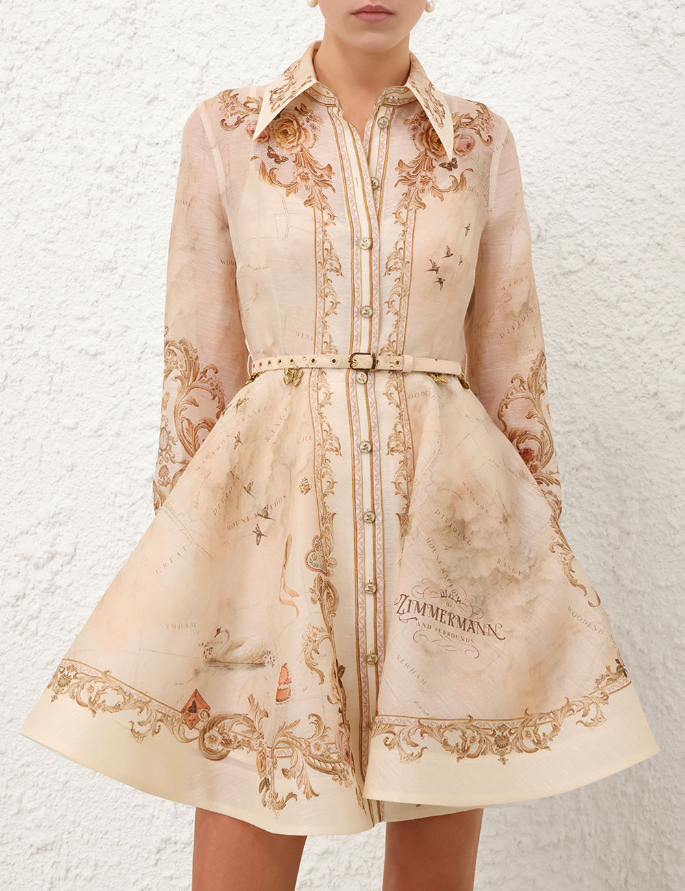 ZIMMERMAN MEMENTO BUTTONED MINI DRESS - BEYMEN