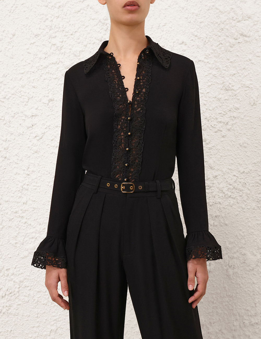 ZIMMERMAN LACE TRIM SHIRT - BEYMEN