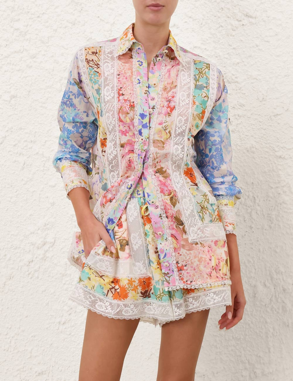 ZIMMERMAN SOLSTICE SPLICED SHIRT - BEYMEN