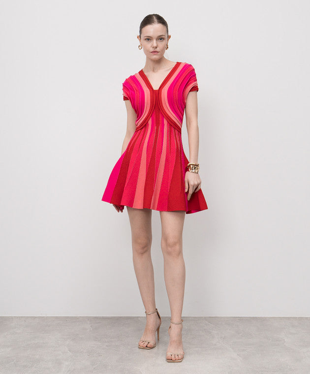 BALMAIN NECK ROLLED FLARE SHORT DRESS - BEYMEN