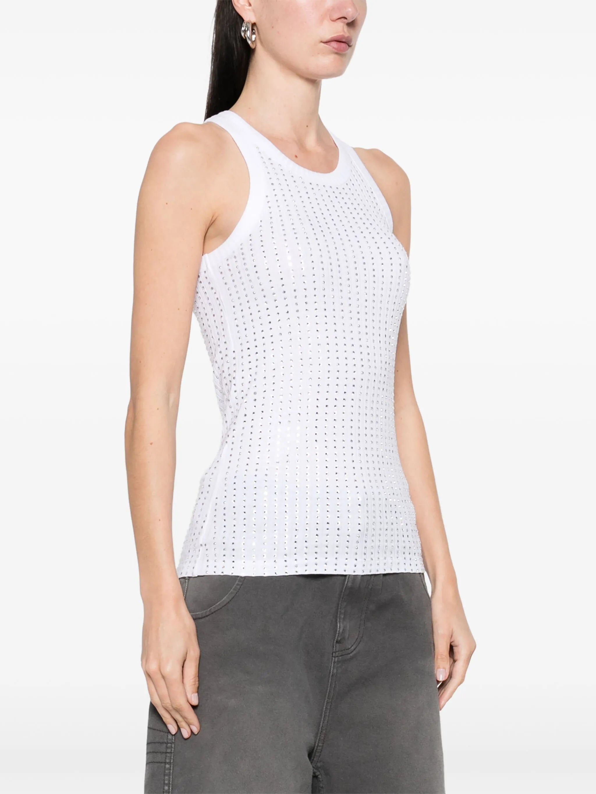 THE ATTICO RHINESTONE EMBELLISHED TANK TOP - BEYMEN