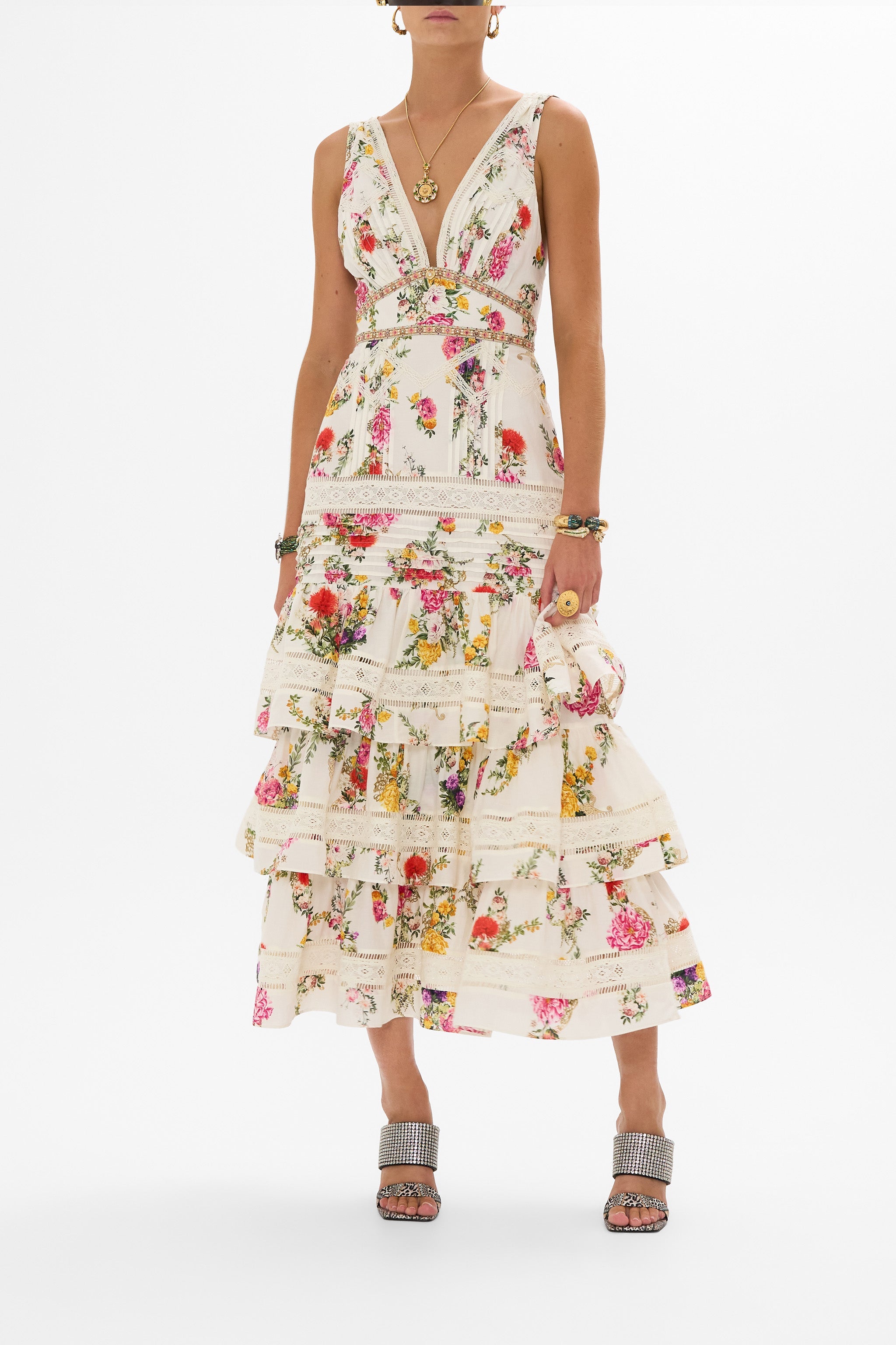 CAMILLA TIERED RUFFLE HEM DRESS - BEYMEN