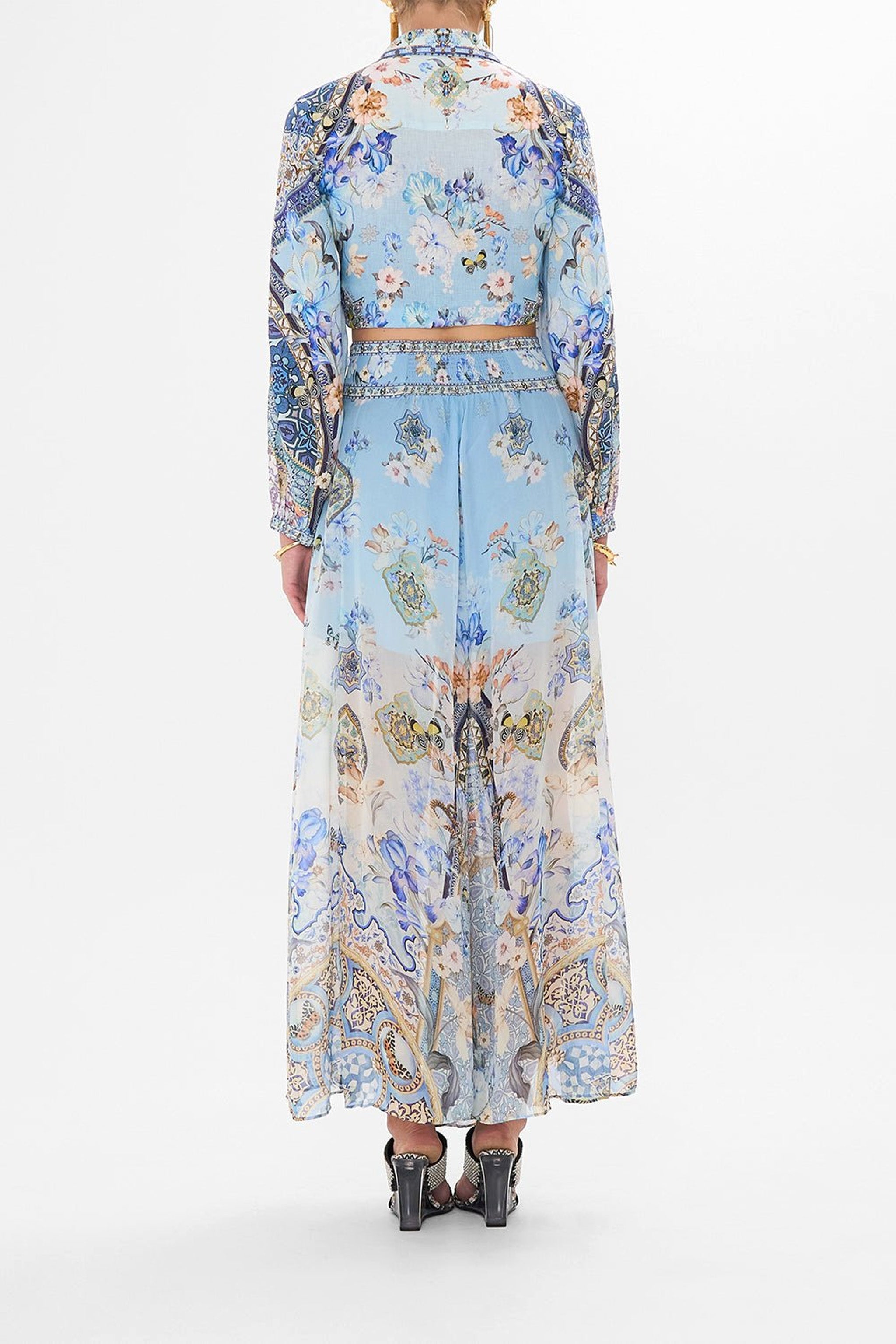 CAMILLA SHEER WIDE LEG PANT - BEYMEN