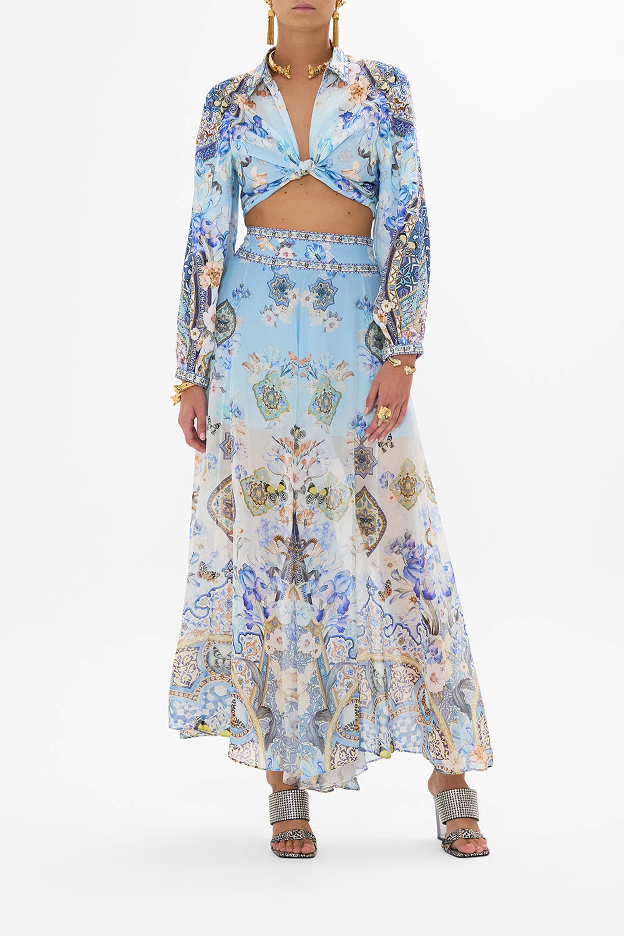 CAMILLA SHEER WIDE LEG PANT - BEYMEN