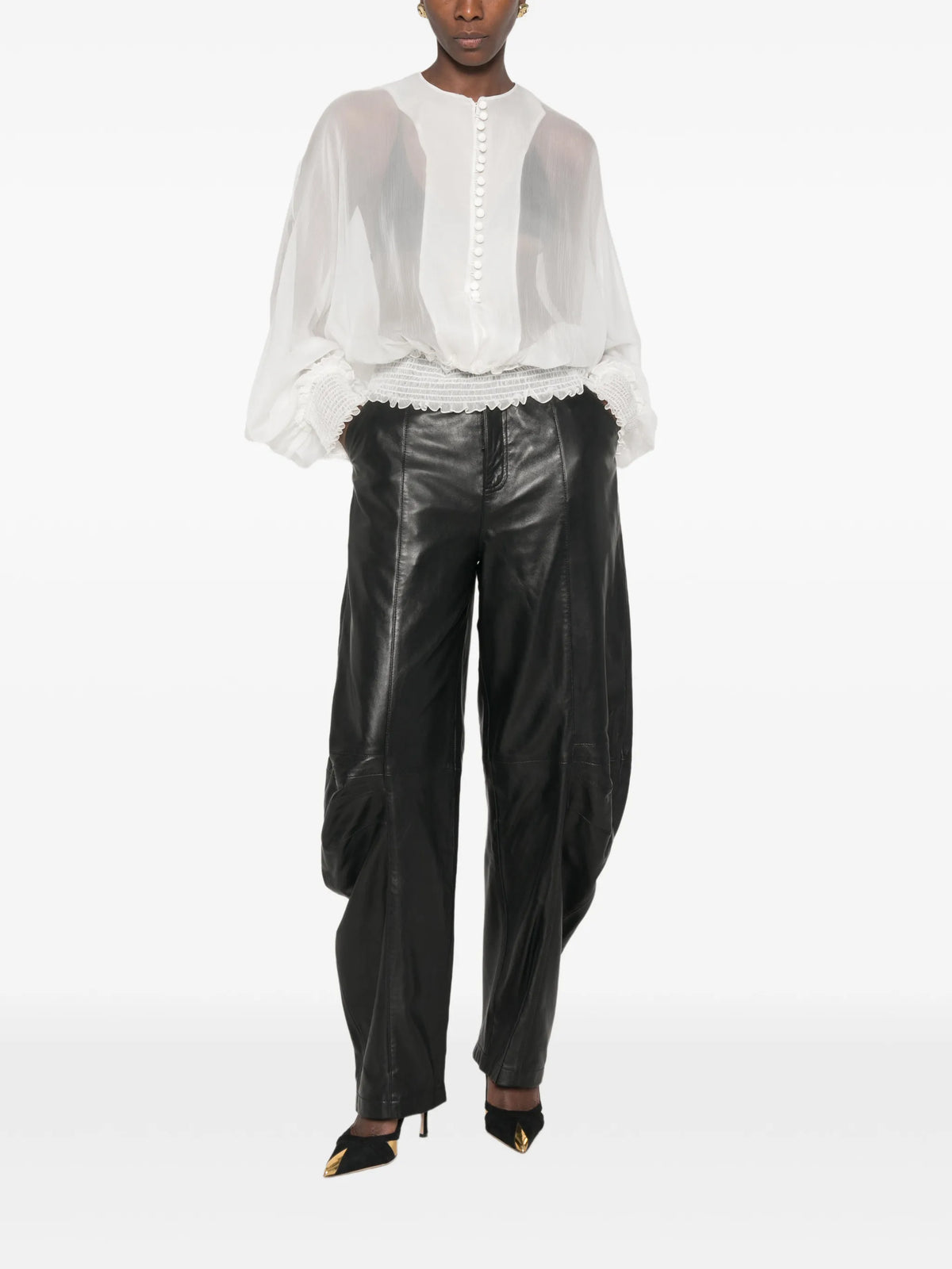 BALMAIN BATWING SILK MUSLIN SHIRT - BEYMEN
