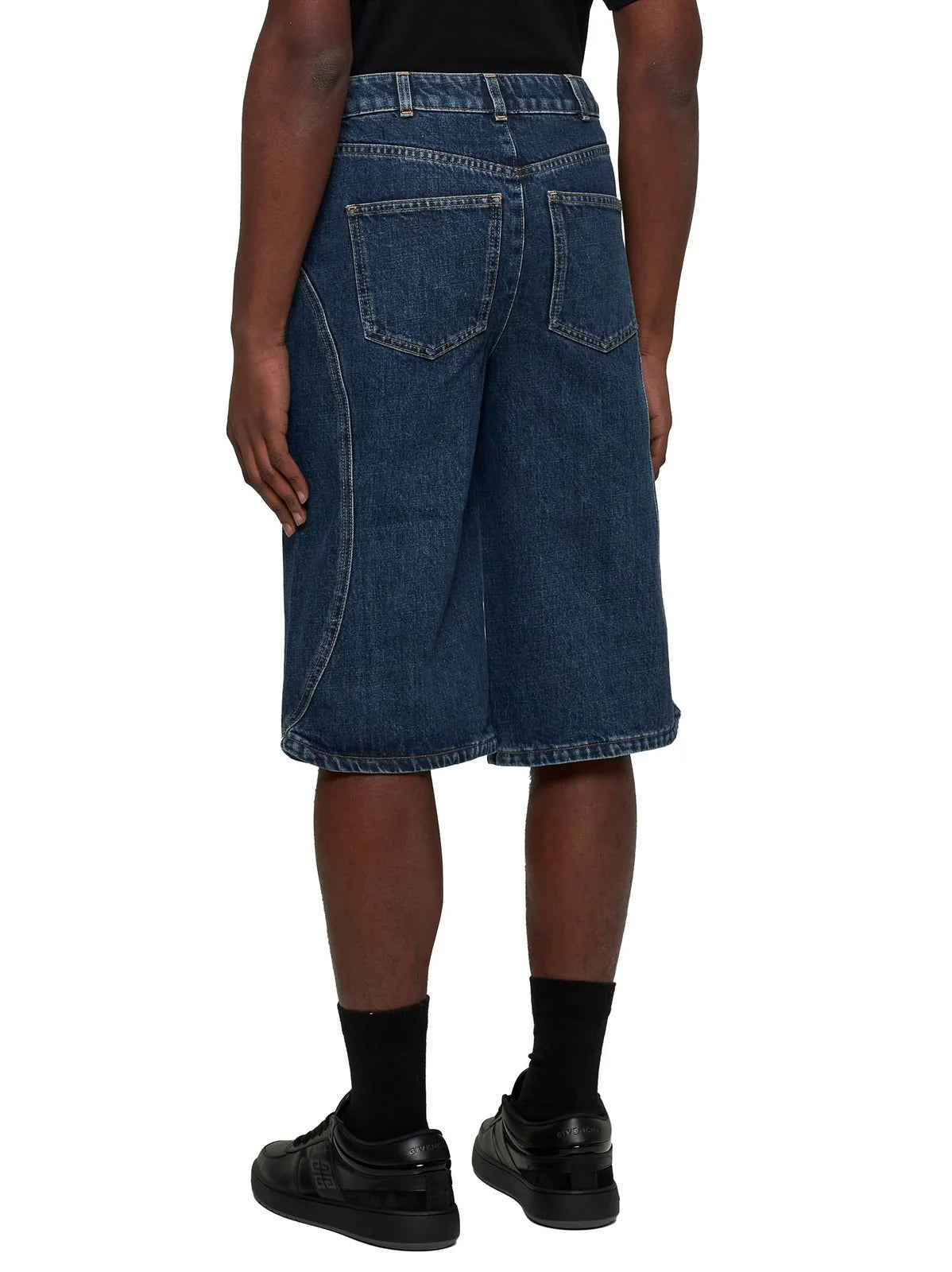 GIVENCHY CURVED SIDE DENIM SHORTS - BEYMEN