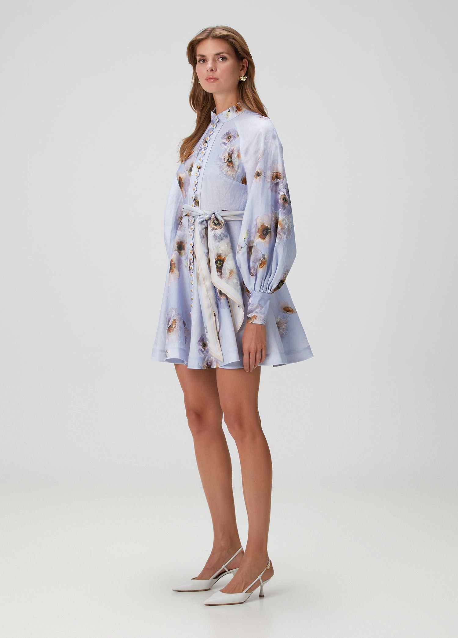 ZIMMERMAN HYPNOTIC BUTTONED MINI DRESS - BEYMEN