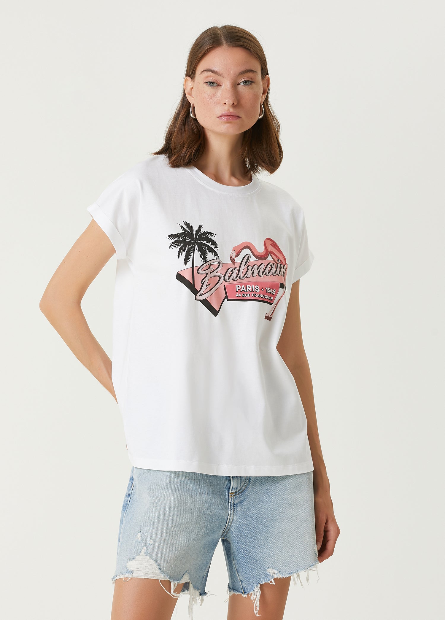 BALMAIN BALMAIN FLAMINGO PRINT - BEYMEN