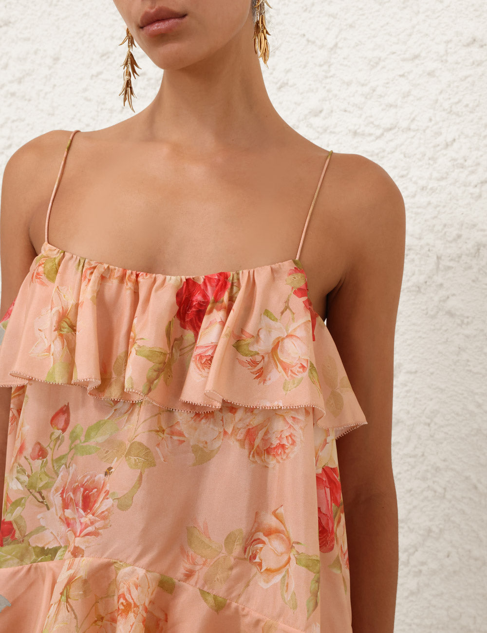ZIMMERMAN ROSELIGHT FRILL CAMI TOP - BEYMEN