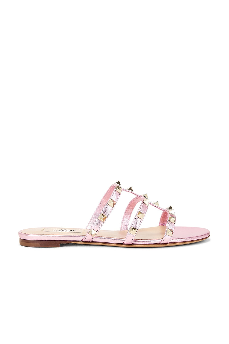 VALENTINO SLIDE PLATINUM STUDS - BEYMEN