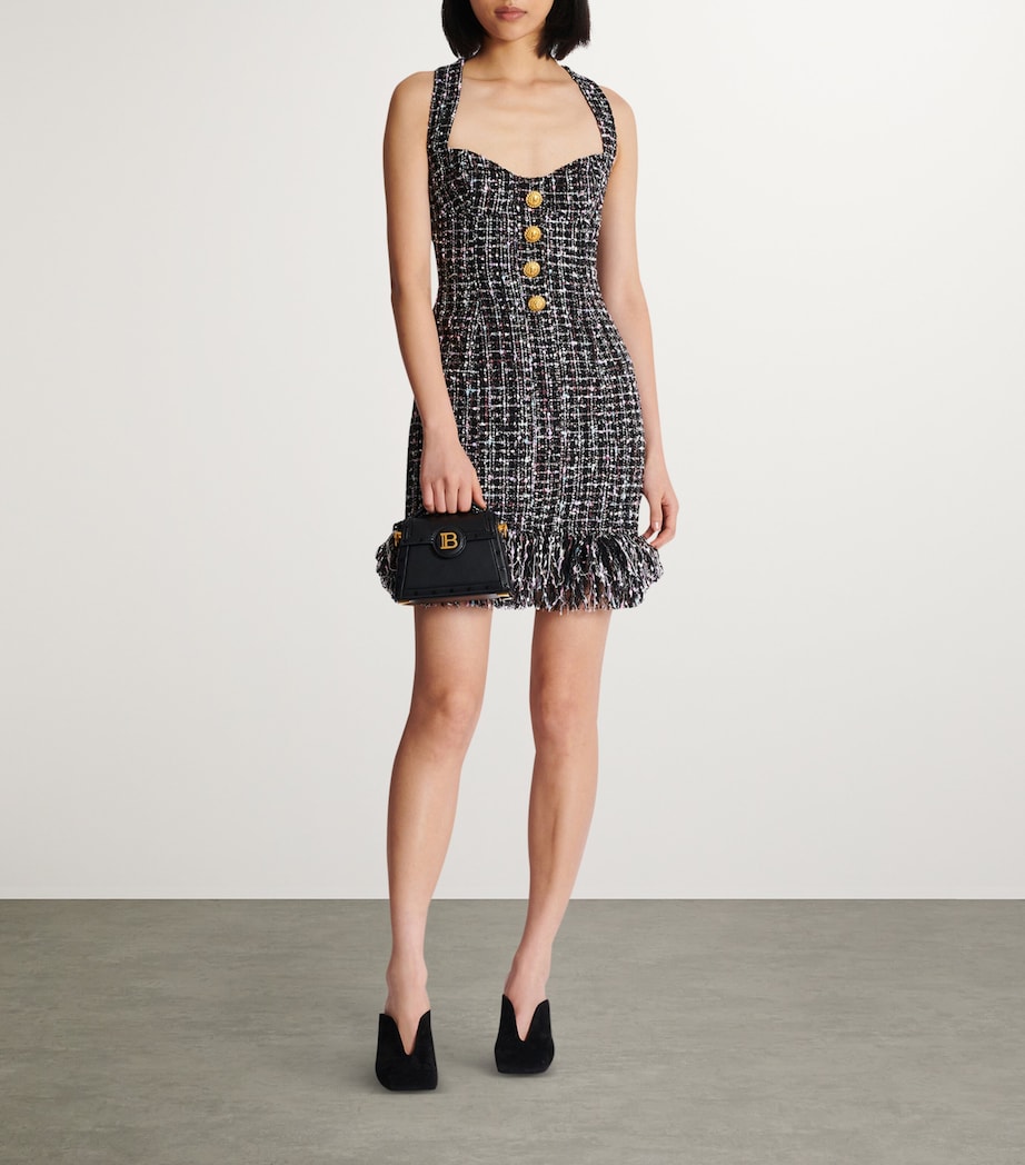 BALMAIN BUTTONED TWEED SHORT DRESS - BEYMEN