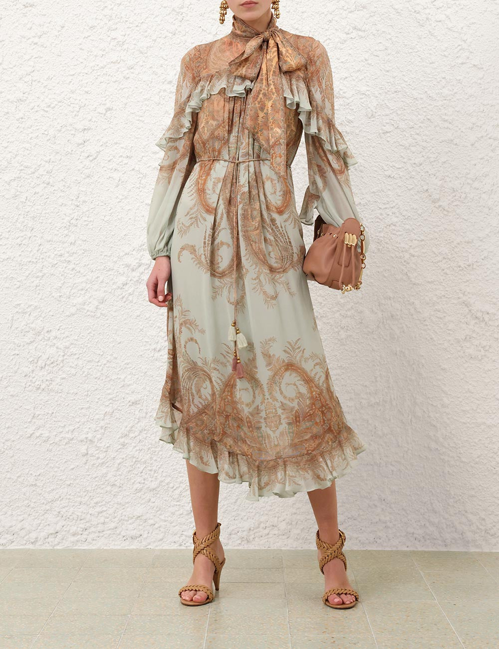 ZIMMERMAN MEMENTO FLUTTER MIDI DRESS - BEYMEN