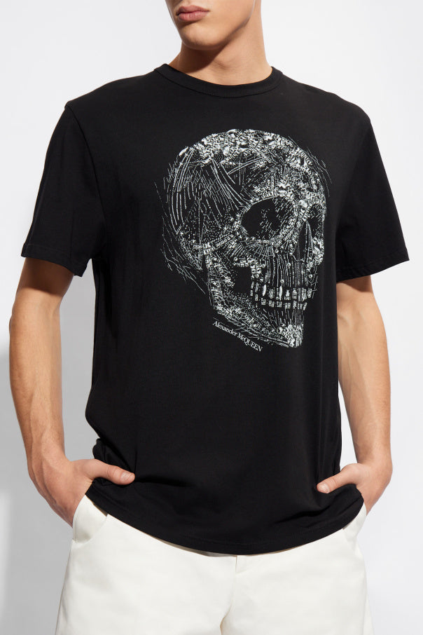 ALEXANDER MCQUEEN CRYSTAL SKULL T-SHIRT - BEYMEN