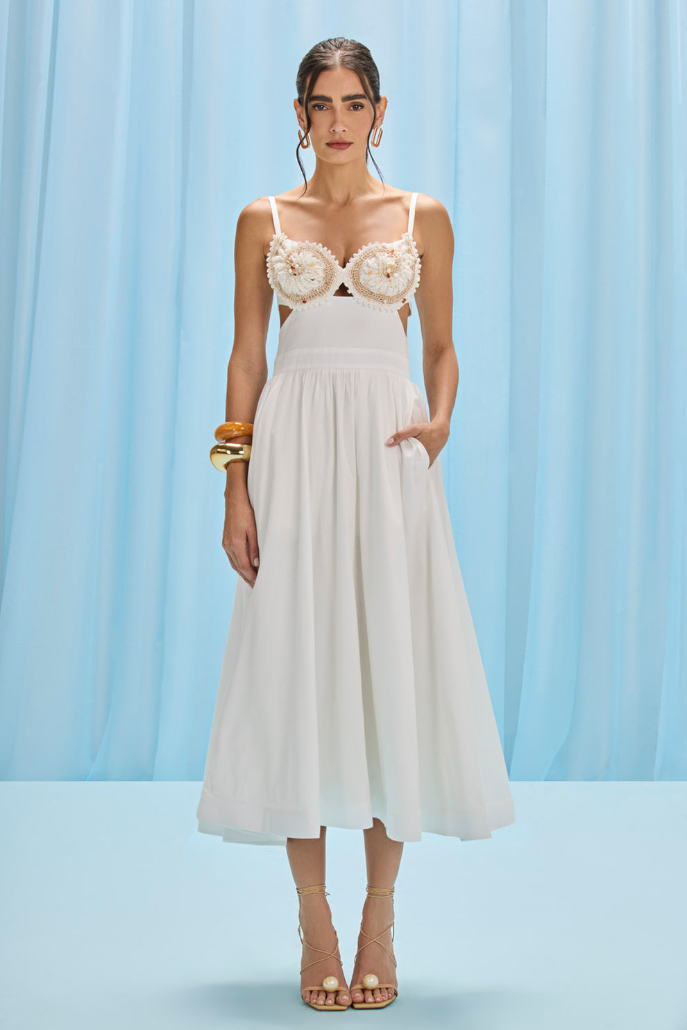 PATBO SEAWEED SHELL EMBROIDERED MIDI - BEYMEN