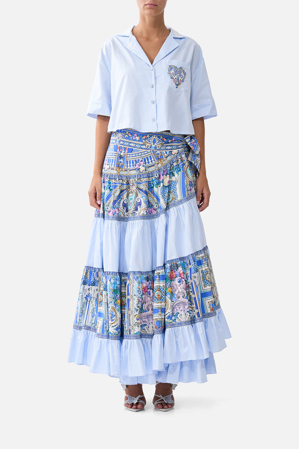 CAMILLA SKIRT WITH GATHERED PANELS - BEYMEN