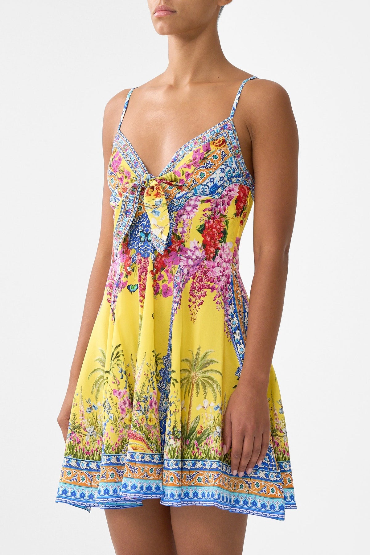 CAMILLA SHORT DRESS WITH TIE - BEYMEN