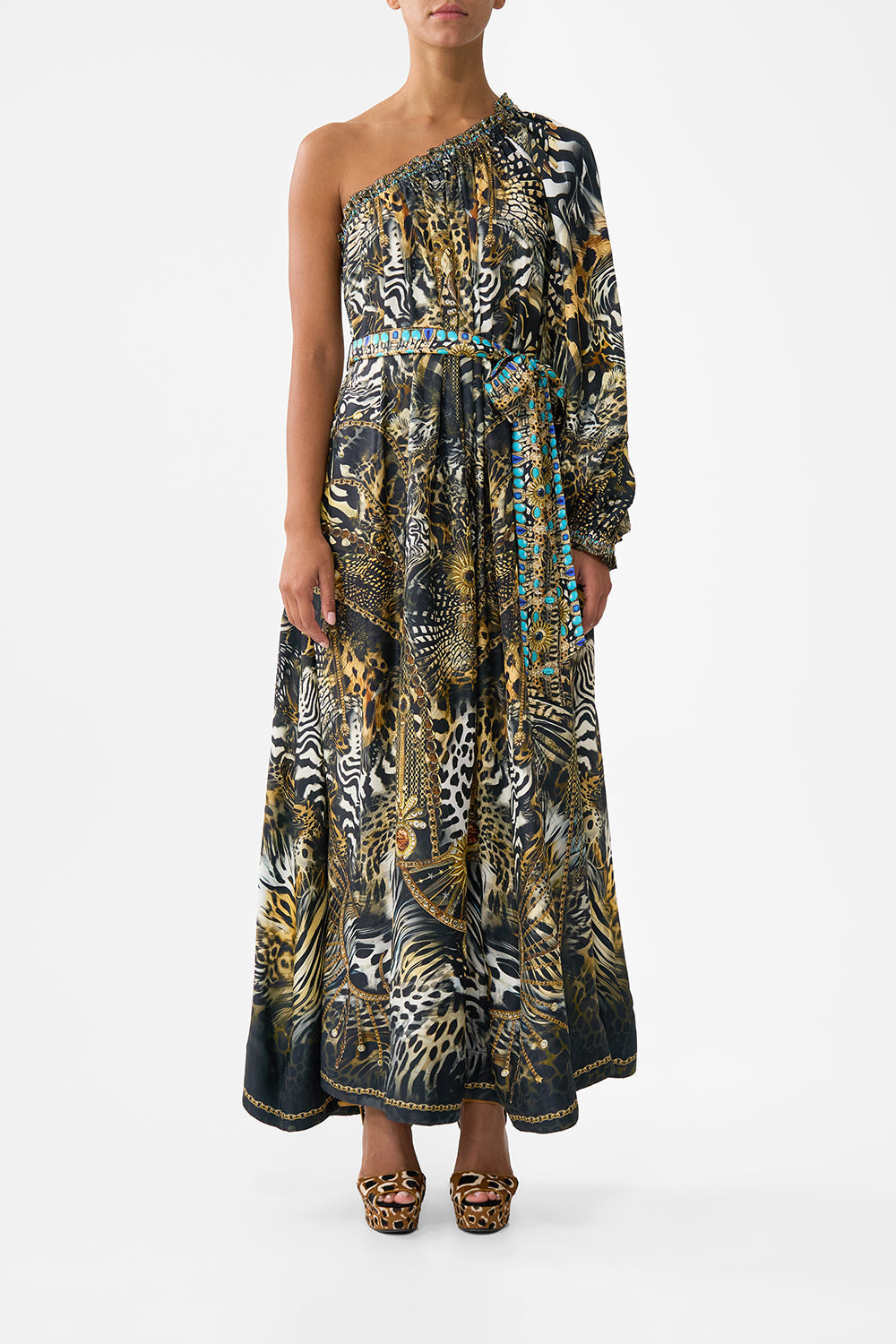 CAMILLA DRESS WITH BLOUSON SLEEVE - BEYMEN