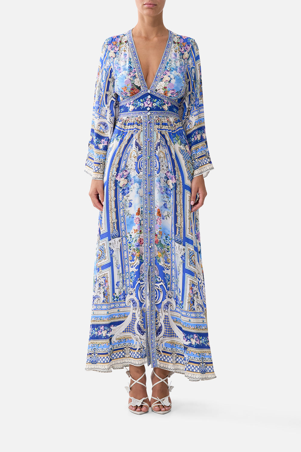 CAMILLA DRESS WITH SHIRRING DETAIL - BEYMEN