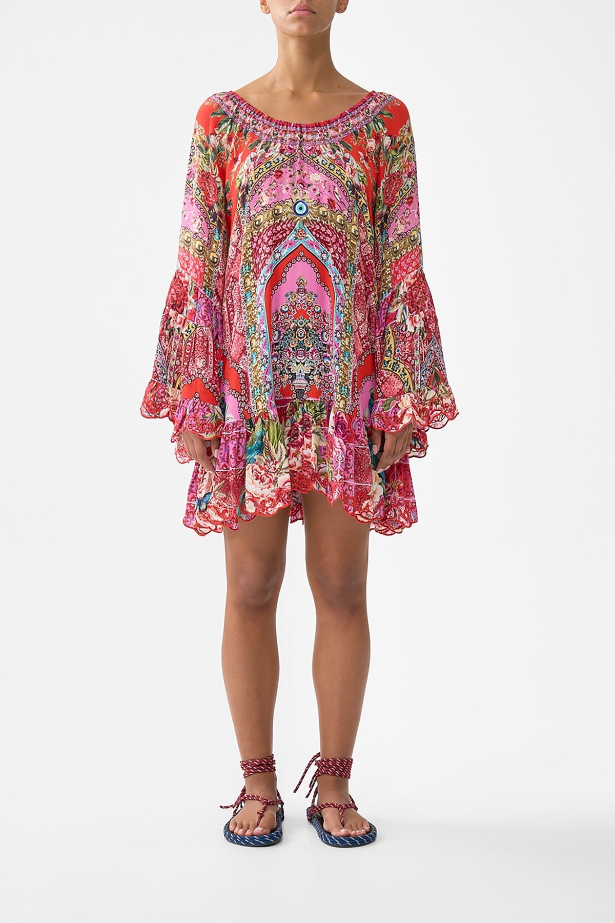 CAMILLA A-LINE FRILL DRESS - BEYMEN