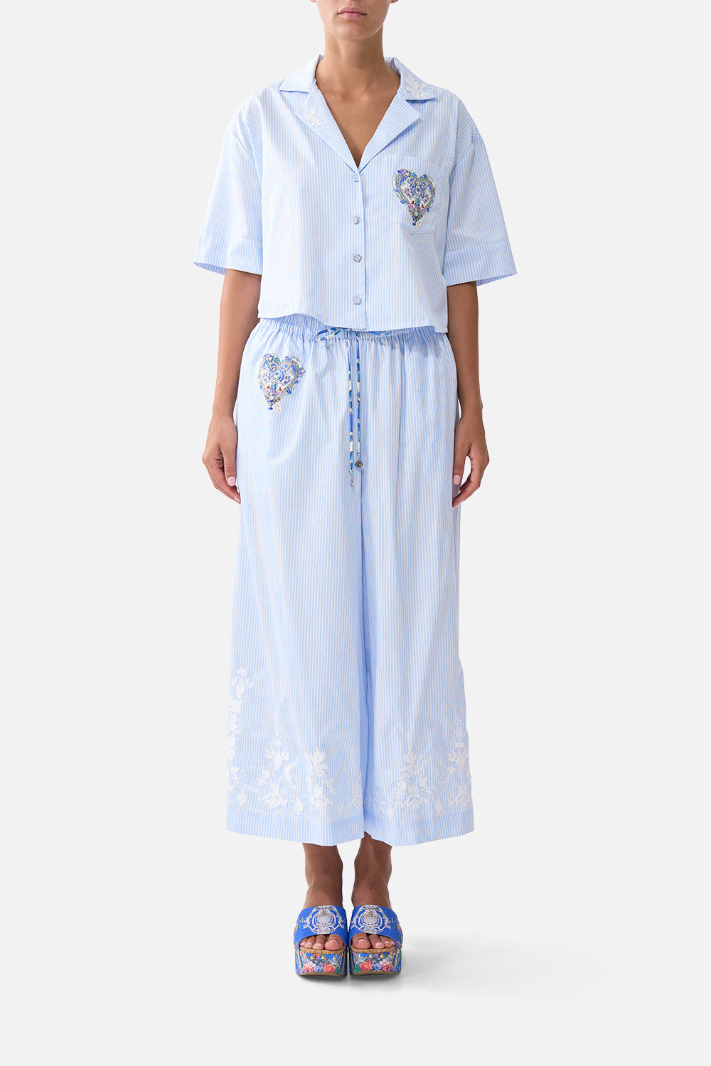 CAMILLA CROPPED CAMP COLLAR BLOUSE - BEYMEN