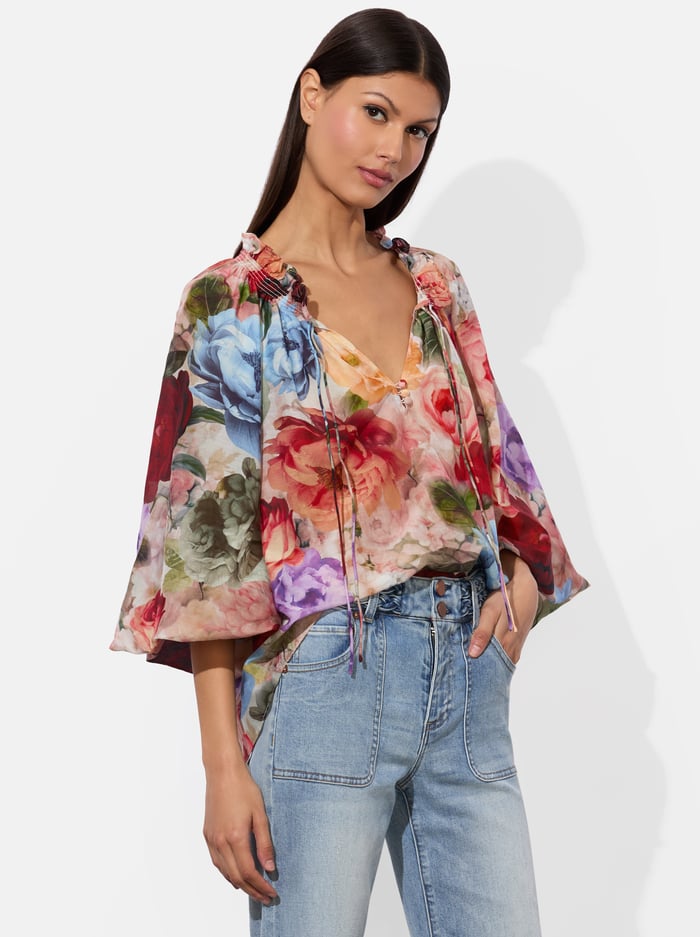 ALICE+OLIVIA NORAH PEASANT BLOUSE - BEYMEN