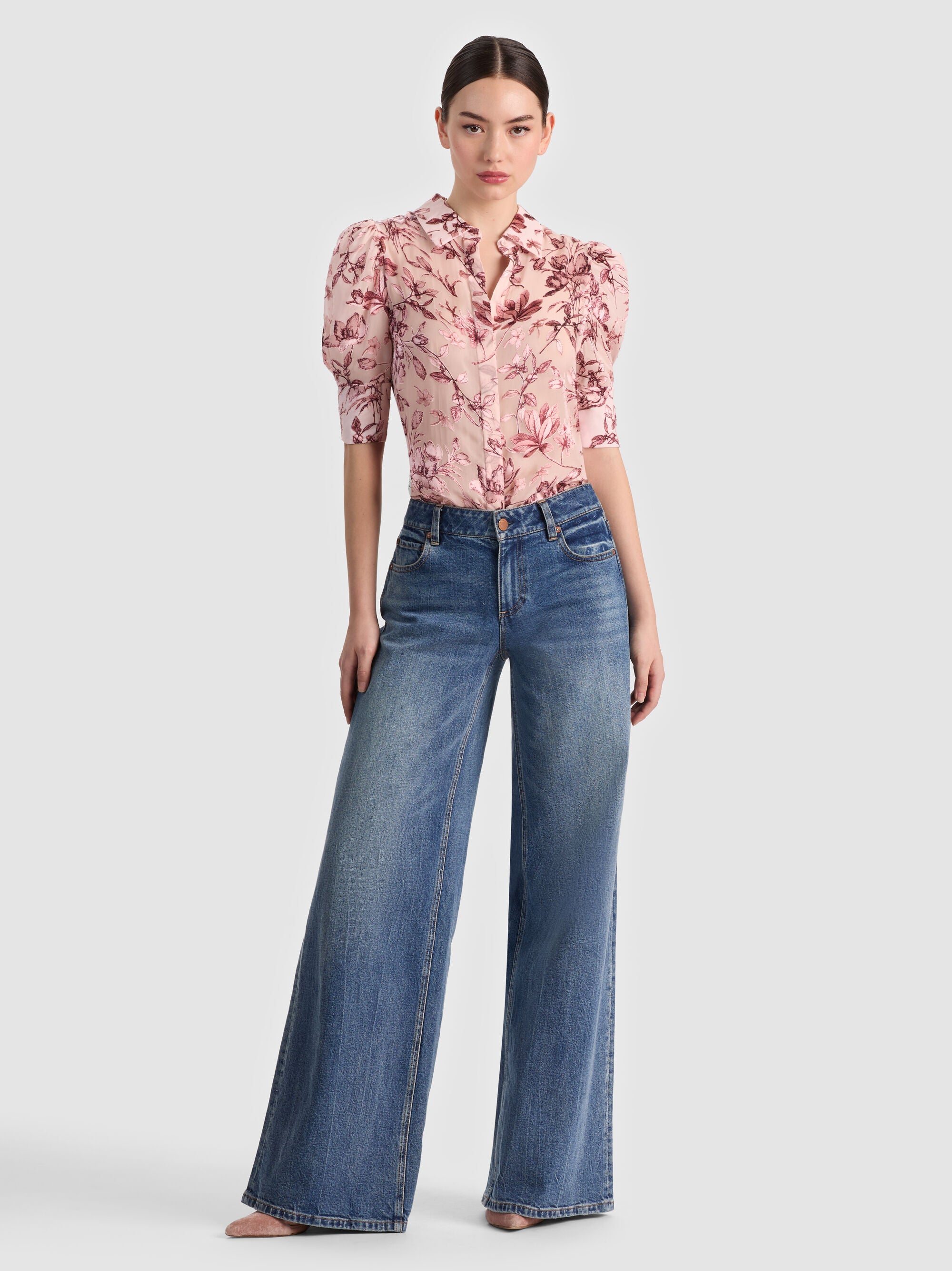 ALICE + OLIVIA SLEEVE PLKT TOP - BEYMEN