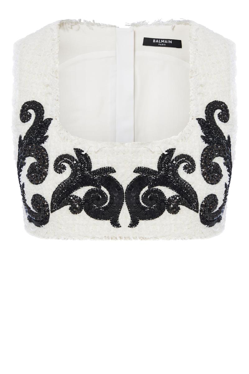 BALMAIN TWEED BRA TOP - BEYMEN