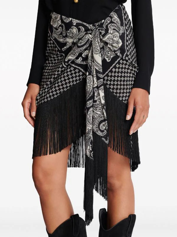 BALMAIN SILK SHORT SKIRT - BEYMEN