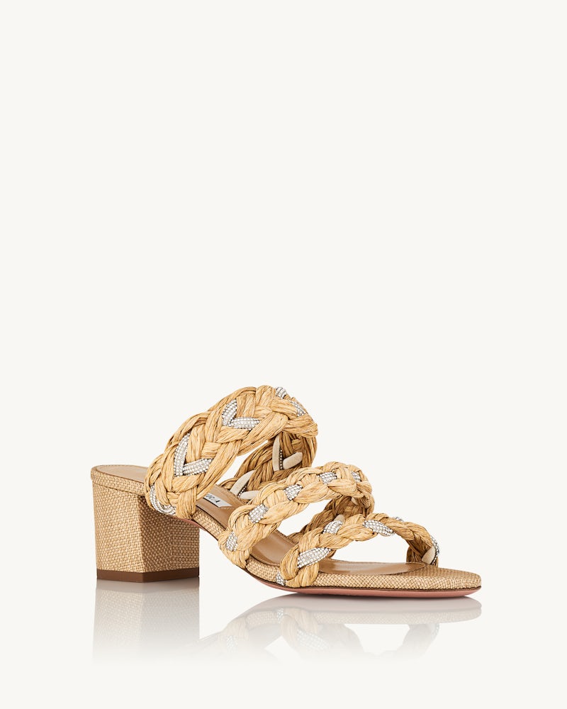AQUAZZURA COSTIERA CRYSTAL SANDAL 50 - BEYMEN