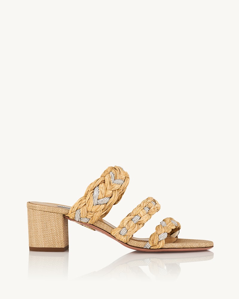 AQUAZZURA COSTIERA CRYSTAL SANDAL 50 - BEYMEN