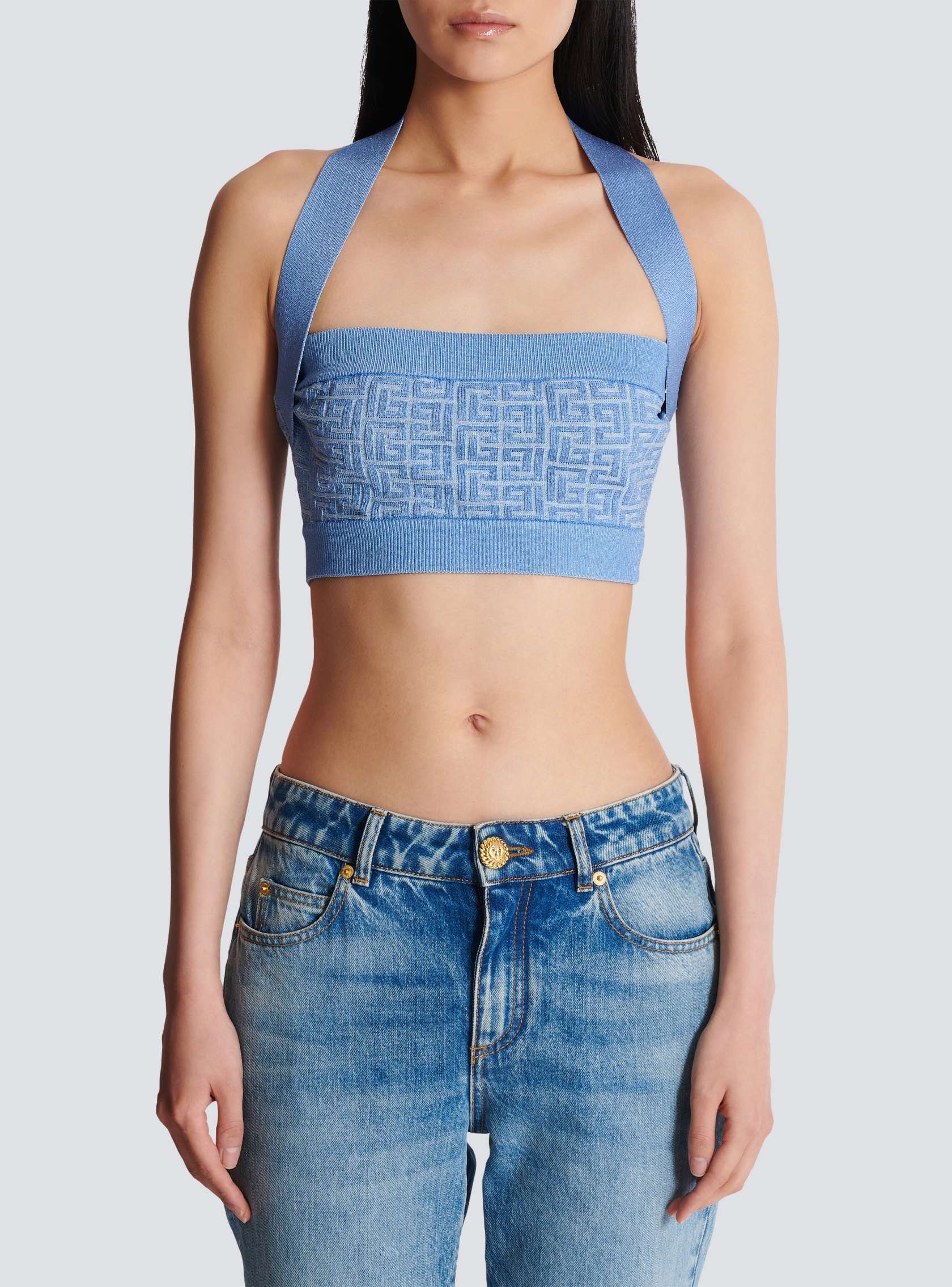 BALMAIN MNG KNIT CROP TOP - BEYMEN