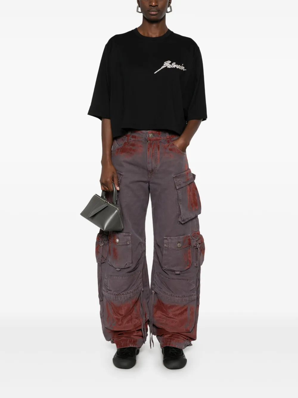BALMAIN EMBROIDERED CROPPED T-SHIRT - BEYMEN
