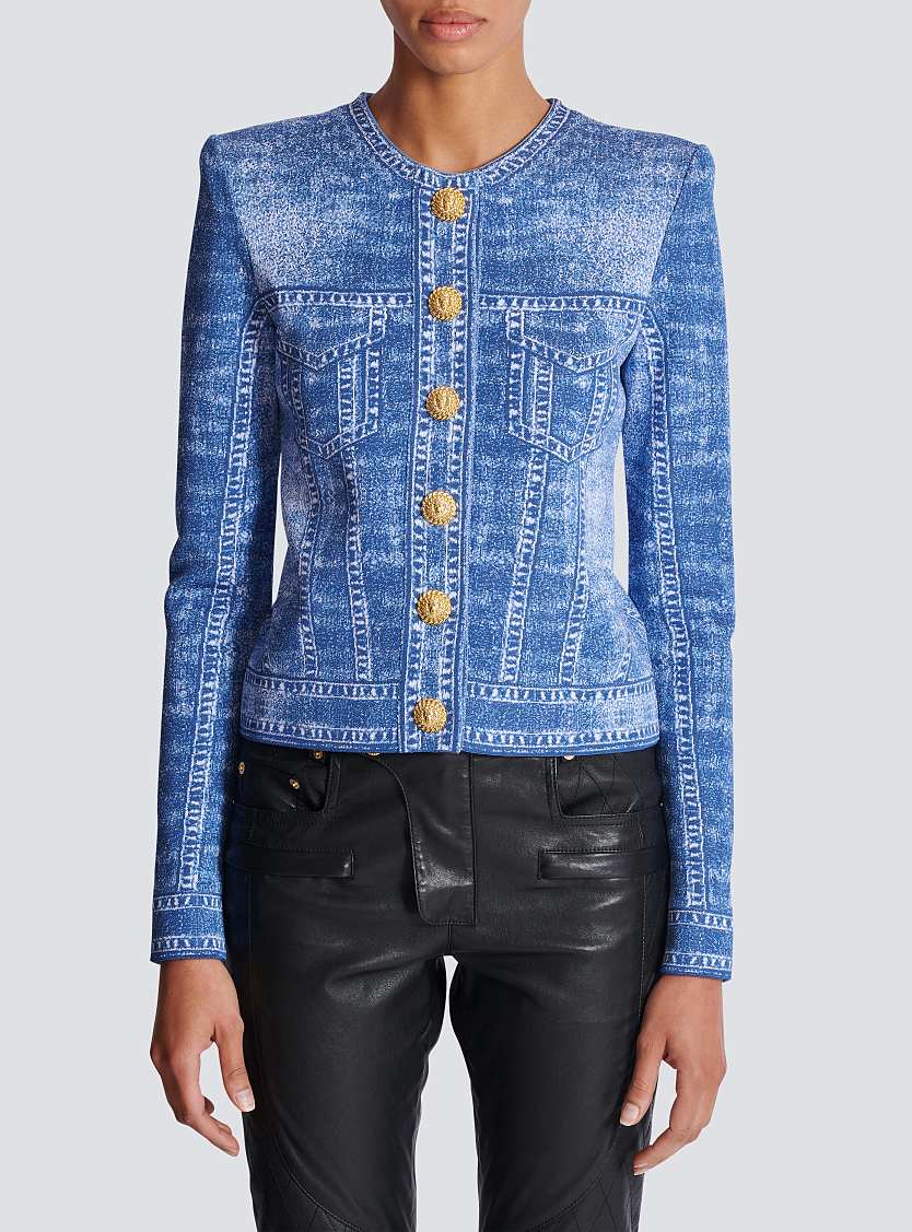 BALMAIN DENIM TROMPE CARDIGAN - BEYMEN