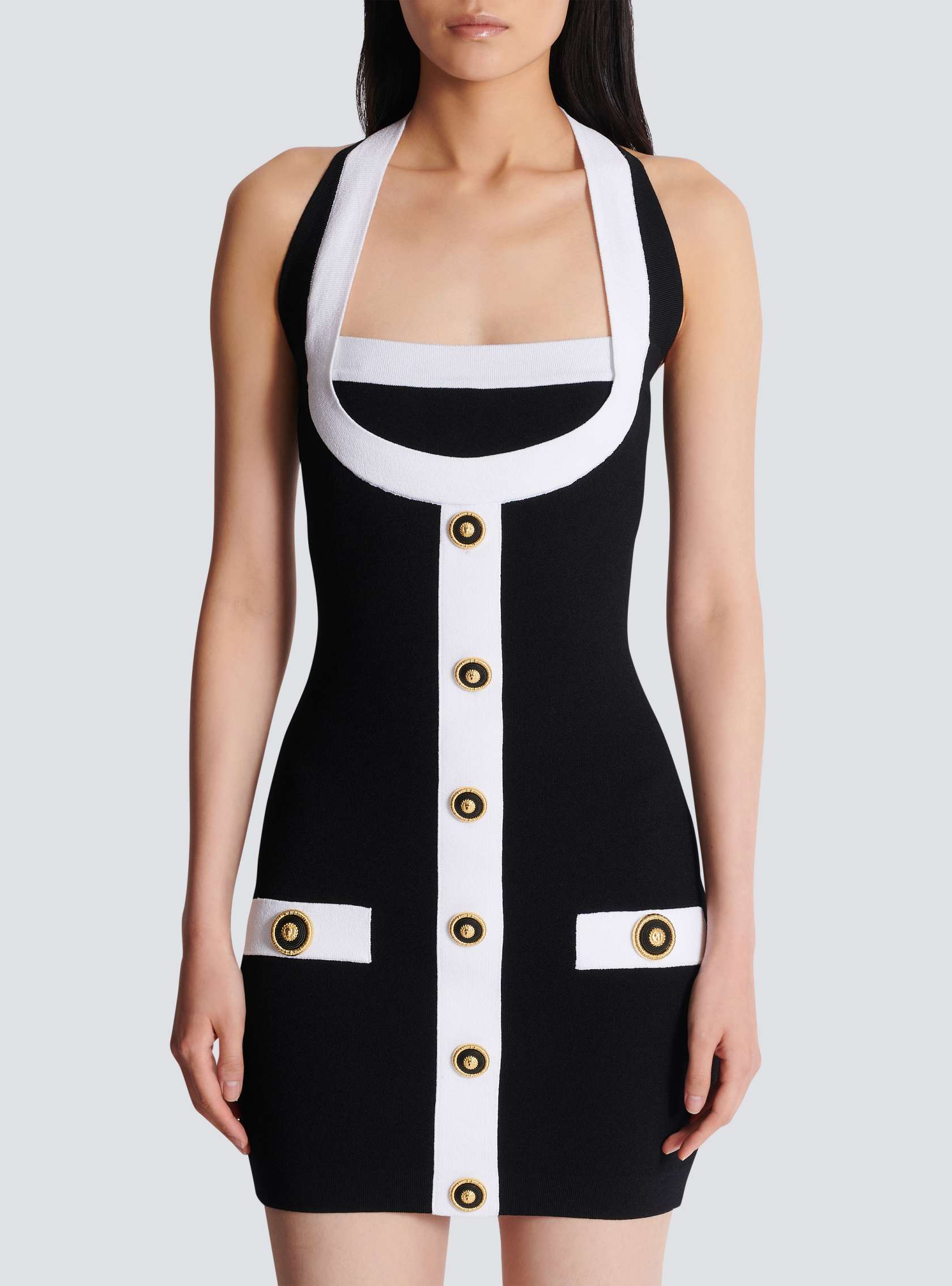 BALMAIN BUTTONED KNIT DRESS - BEYMEN
