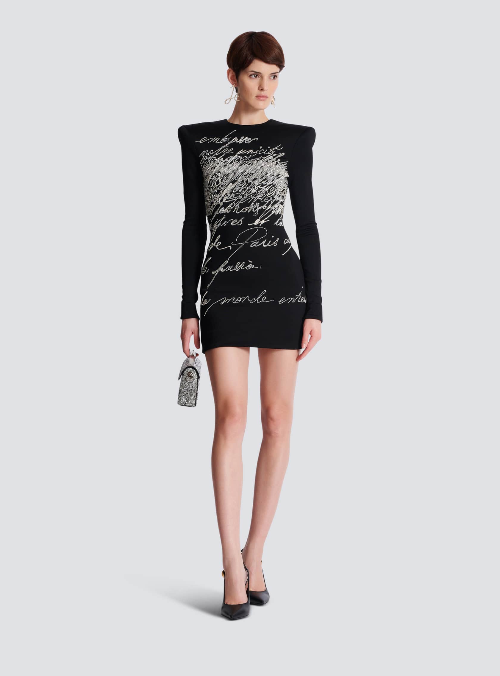BALMAIN EMBROIDERED SHORT DRESS