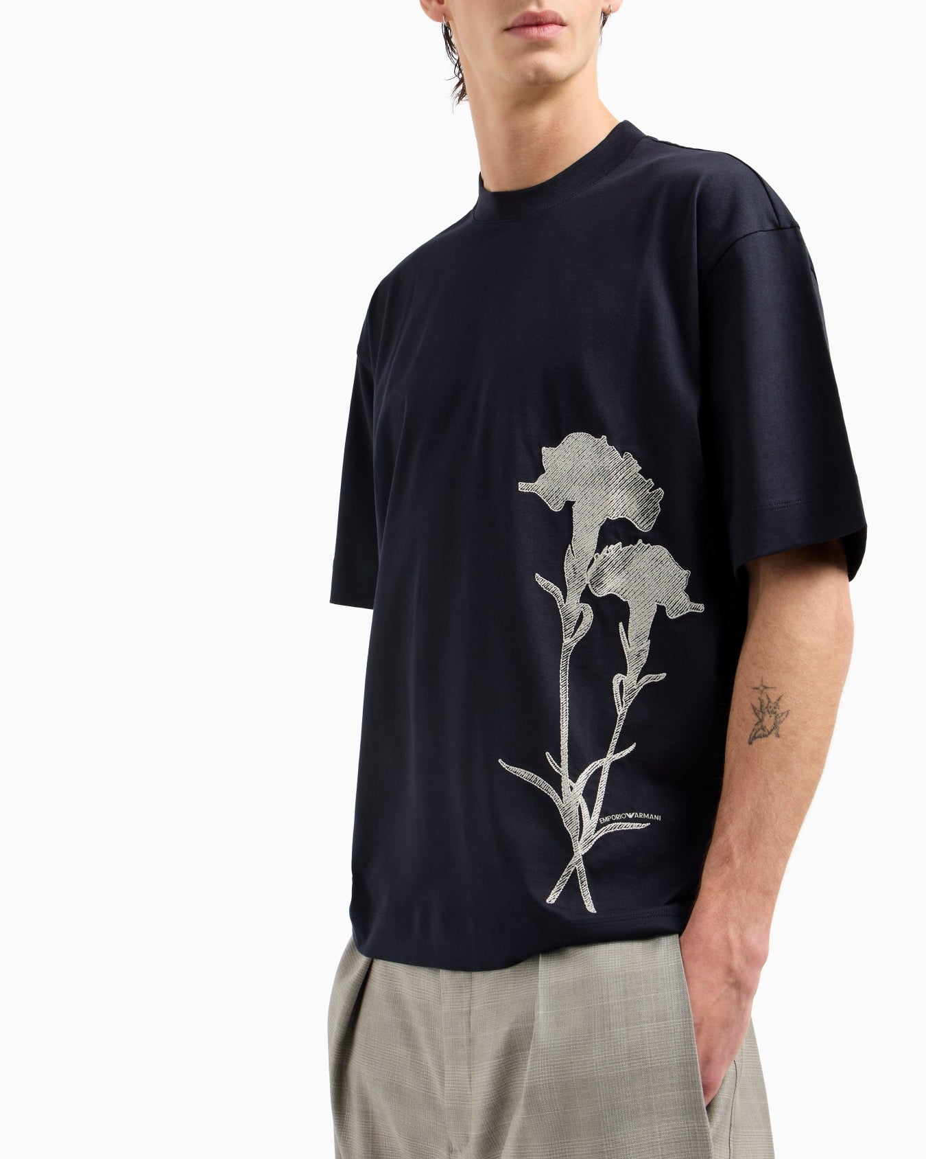 EMPORIO ARMANI EMBROIDERY T-SHIRT - BEYMEN