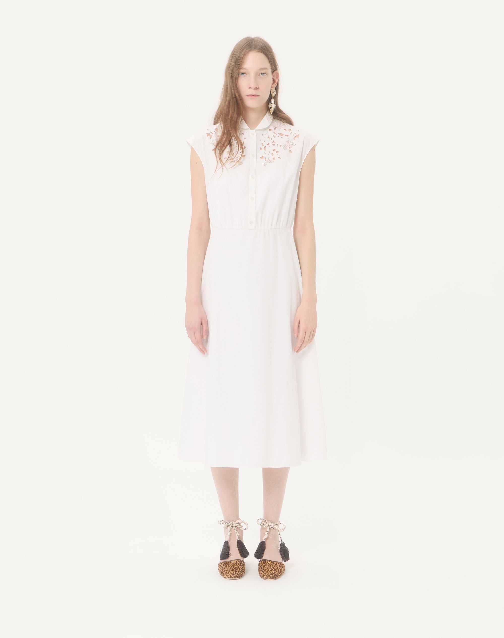 VALENTINO GARAVANI EMBROIDERED MIDI DRESS - BEYMEN