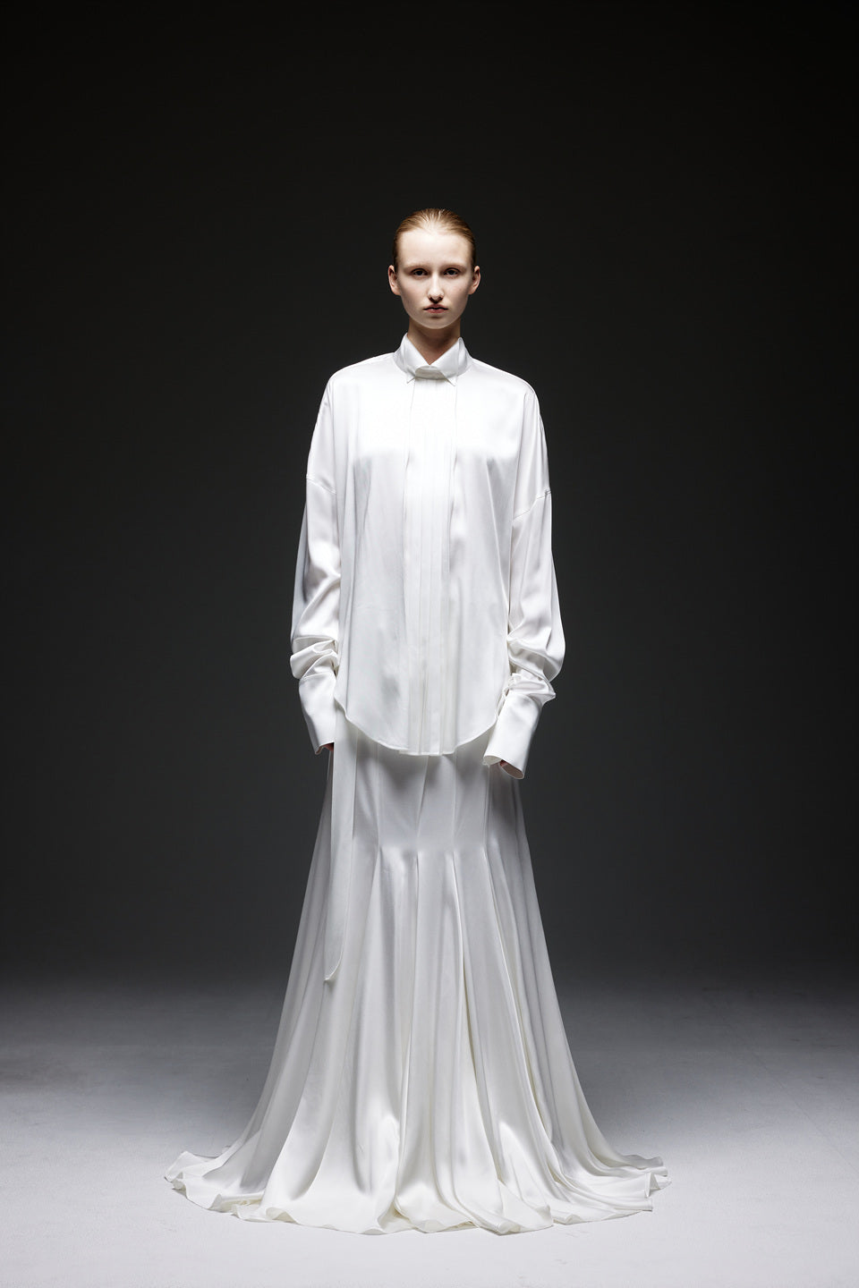 GAZE DE LIN BACK DRAPE SATIN BLOUSE - BEYMEN