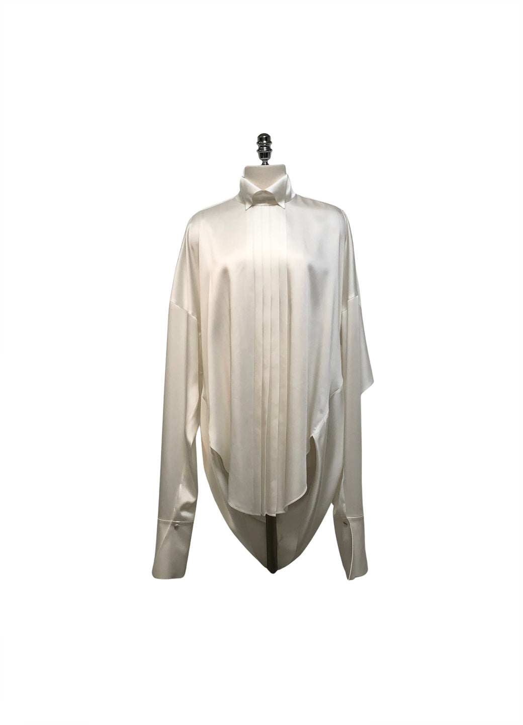 GAZE DE LIN BACK DRAPE SATIN BLOUSE - BEYMEN