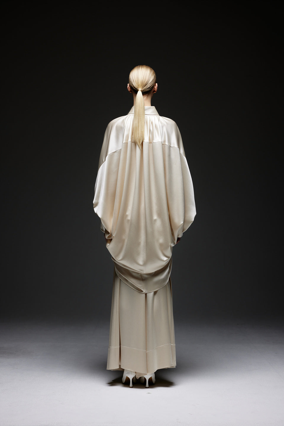 GAZE DE LIN HIGH-WAISTED WIDE SATIN PANTS - BEYMEN