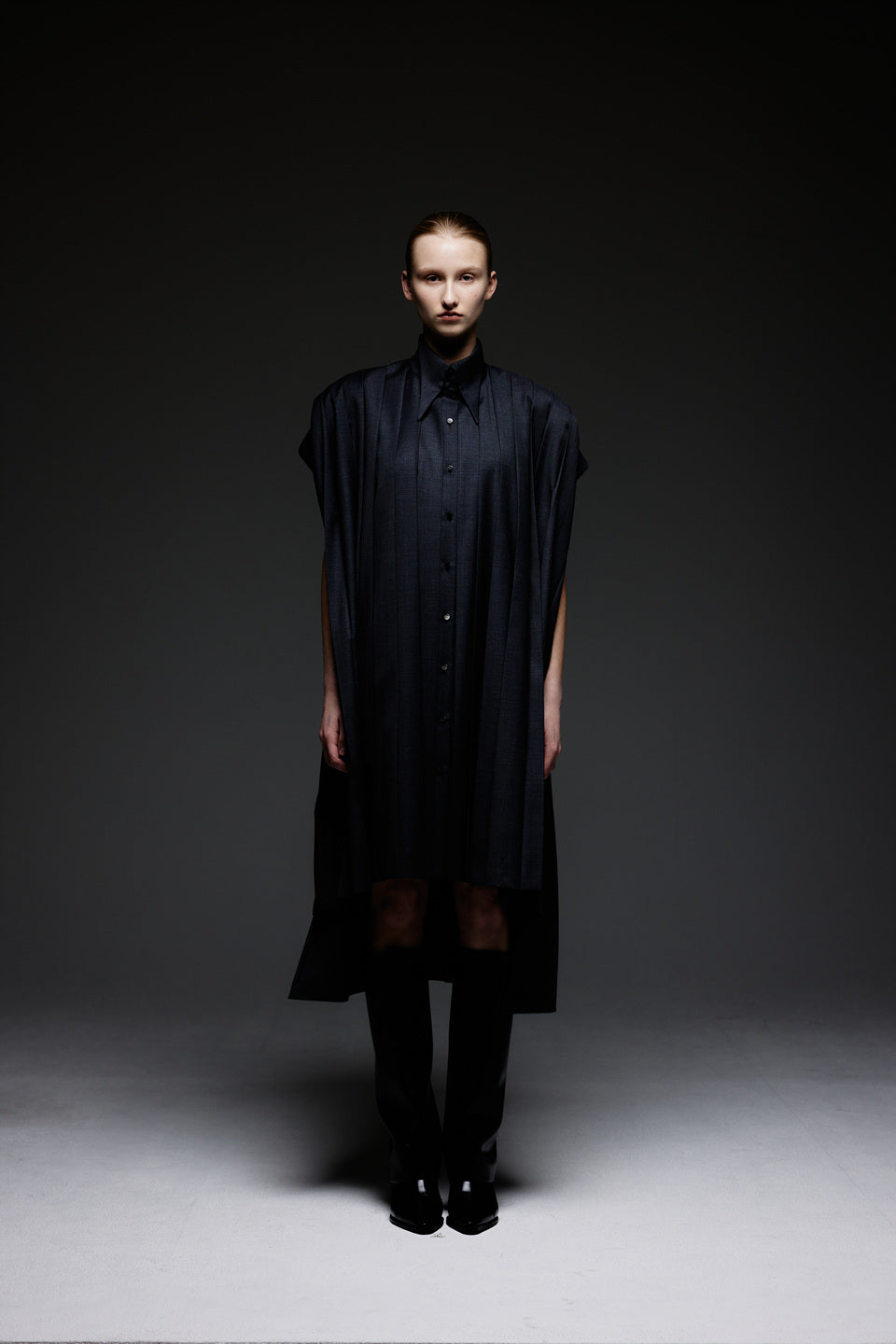 GAZE DE LIN SLEEVELESS WIDE SHIRT DRESS - BEYMEN