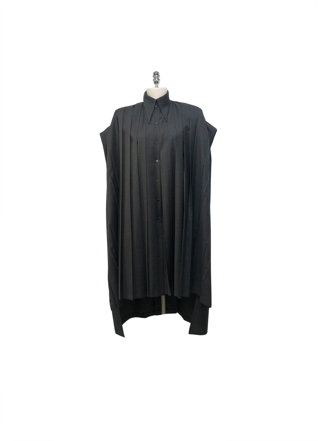 GAZE DE LIN SLEEVELESS WIDE SHIRT DRESS - BEYMEN