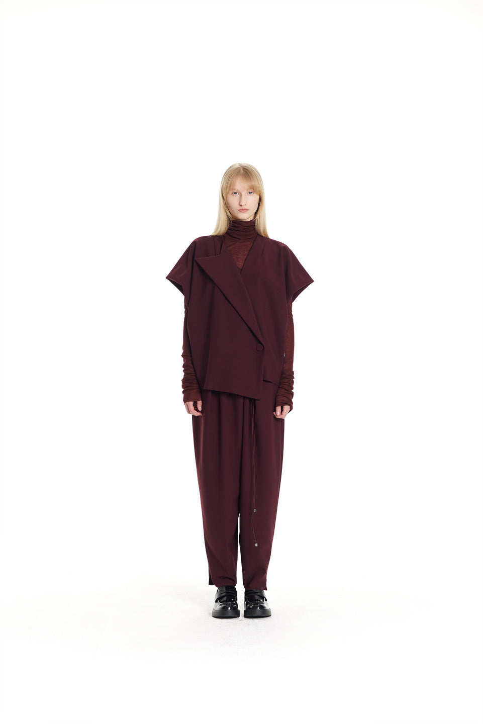 GAZE DE LIN LESS-LINE ONE COLLAR VEST - BEYMEN