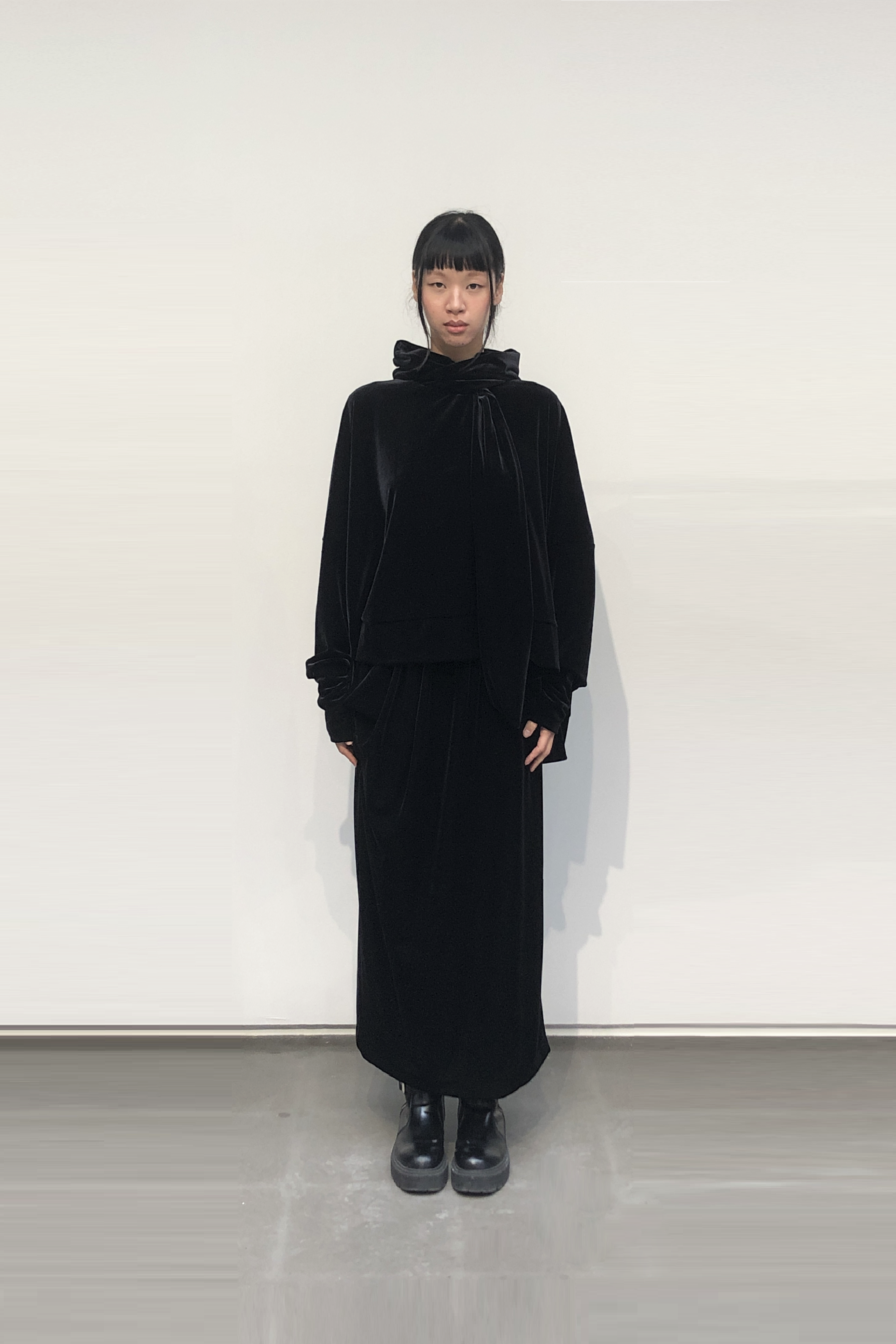 GAZE DE LIN POCKET VELVET SKIRT