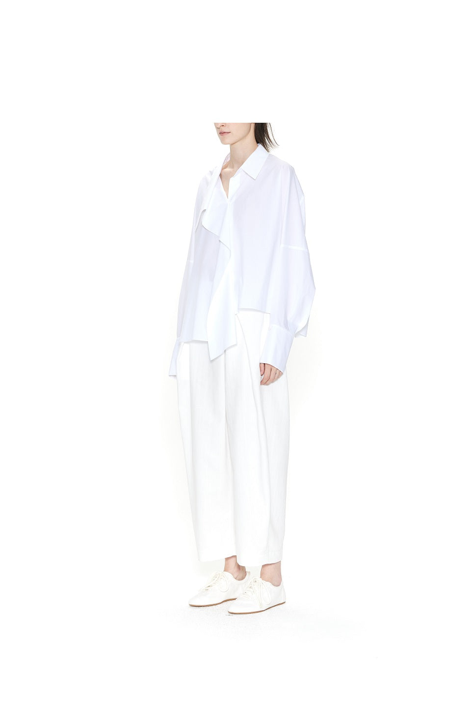 GAZE DE LIN ANASYMMETRICAL WHITE SHIRTS - BEYMEN