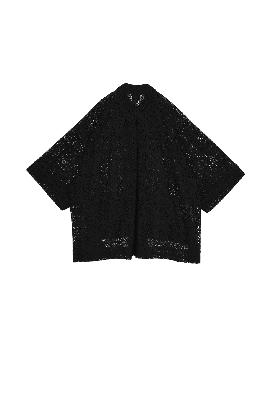 GAZE DE LIN SQUARE PATTERNLACE SHIRT - BEYMEN